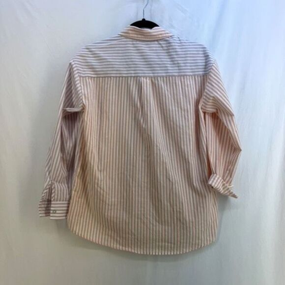 Olive & Oak Womens Orange Purple White Striped Long Sleeve Button Up Shirt XS - Picture 3 of 5